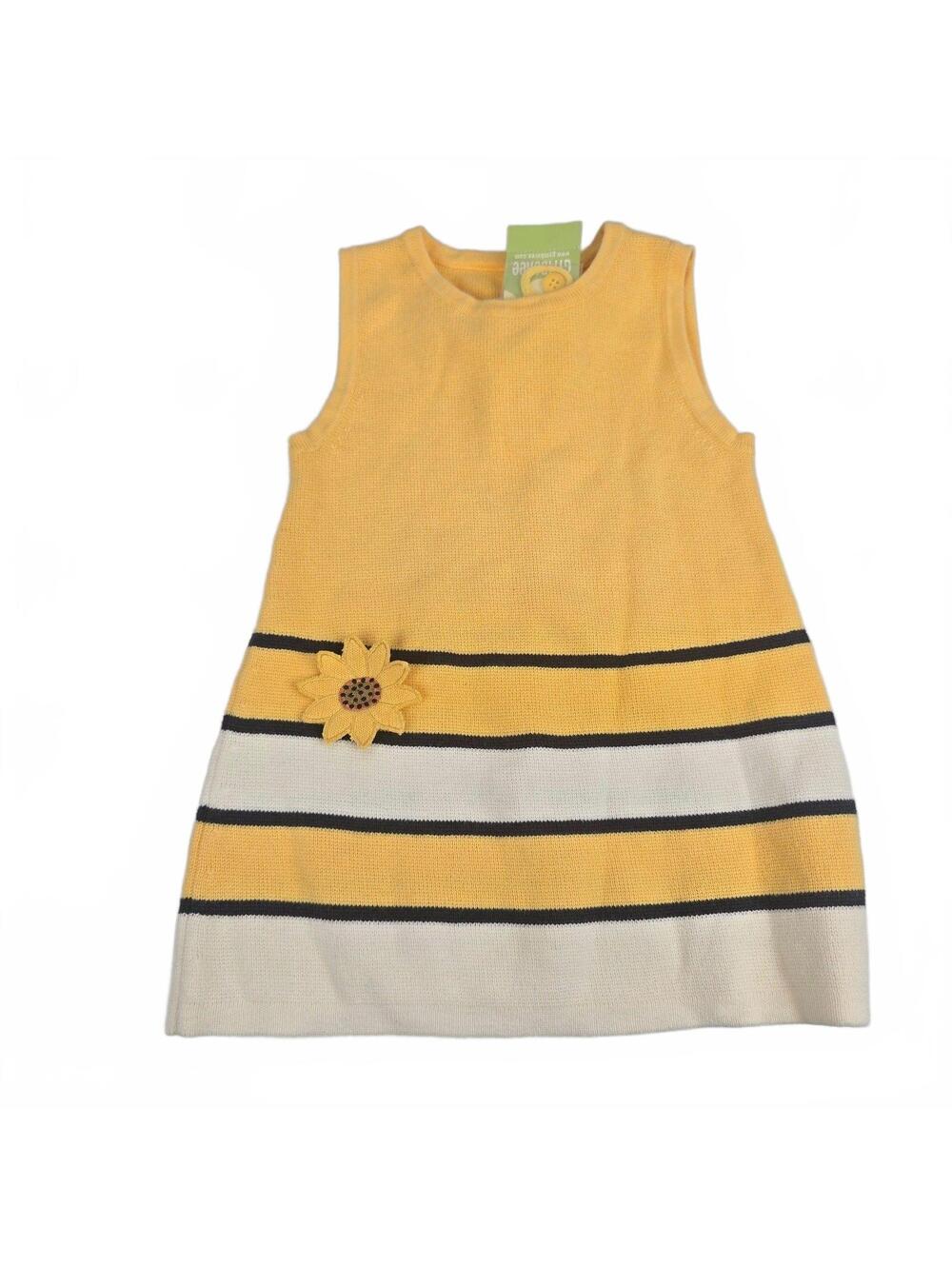 Gymboree SUNFLOWER FIELDS Yellow Sweater Jumper Dress NWT 3-6 M Knit Cotton